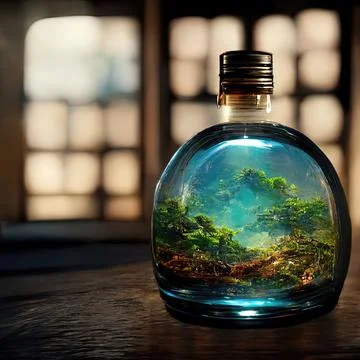 Universe trapped inside a marble Stock Illustration