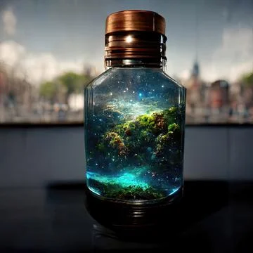 Universe trapped inside a marble Stock Illustration