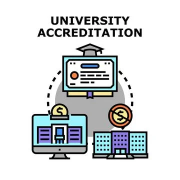 University accreditation process for education programs Stock Illustration