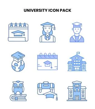 University Blue Icons Pack イラスト素材