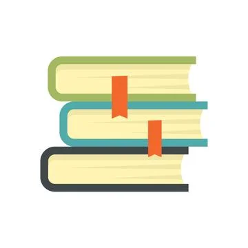 University book stack icon flat isolated 스톡 일러스트