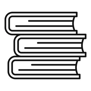 University book stack icon, outline style Stock Illustration