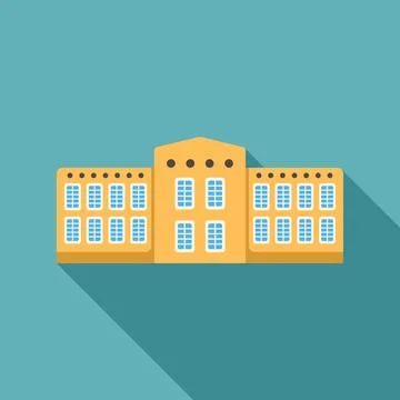 University building exterior flat vector illustration icon Ilustración de archivo