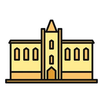 University building flat line icon vector illustration Ilustración de archivo