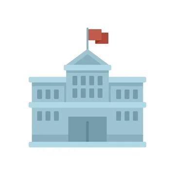 University building icon flat vector. School graduation Ilustración de archivo