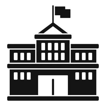 University building icon simple vector. School graduation Ilustración de archivo