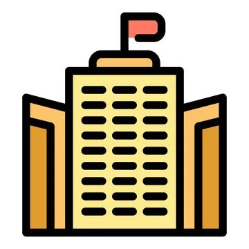 University building icon vector flat Ilustración de archivo