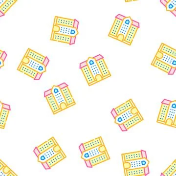 University building vector seamless pattern color Illustrazione stock