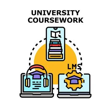 University coursework digital learning management system concept Stock Illustration