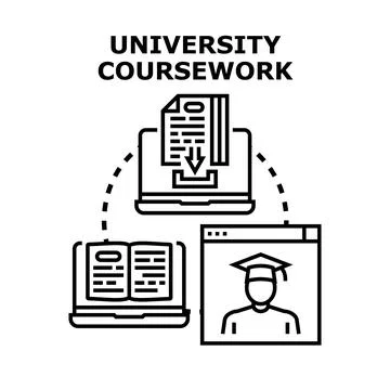 University coursework remote education learning process illustration 스톡 일러스트
