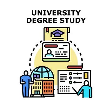University degree study educational process vector concept Stock Illustration