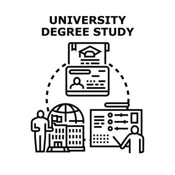 University degree study educational process vector concept Stock Illustration