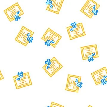 University diploma vector seamless pattern color Illustrazione stock