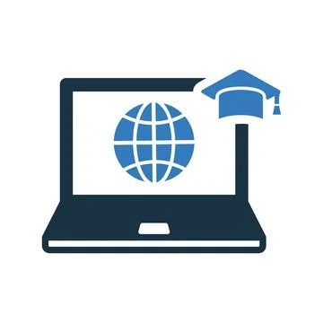 University, distance, learning icon. Simple editable vector design isolated.. Illustrazione stock
