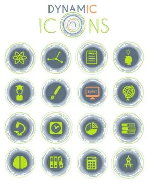 University dynamic icons Stock Illustration