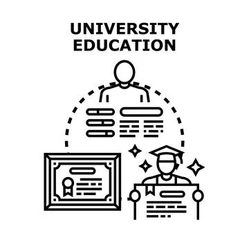University education program achieving graduation and career success Stock Illustration