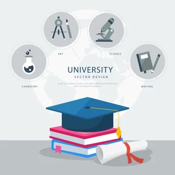University elements background in flat style イラスト素材