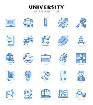 University elements. Two Color web icon set. Simple vector illustration. Stock Illustration