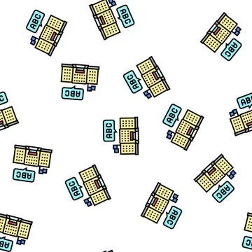 University english vector seamless pattern Illustrazione stock