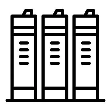 University folder icon, outline style 库存插图