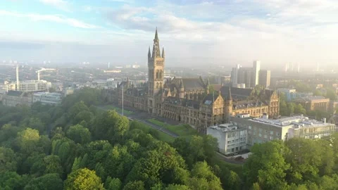 University of Glasgow Drone Stock Footage 138029324