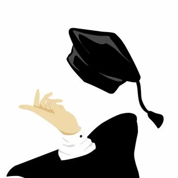 University Graduation celebration with throwing cap Stock Illustration
