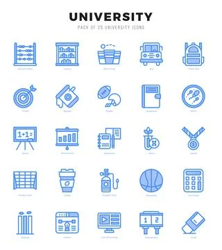 University icon pack for your website. mobile. presentation. and logo design. Stock Illustration