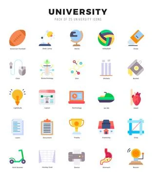 University icon pack for your website. mobile. presentation. and logo design. Stock Illustration