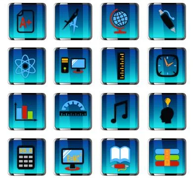 University icon set Stock Illustration