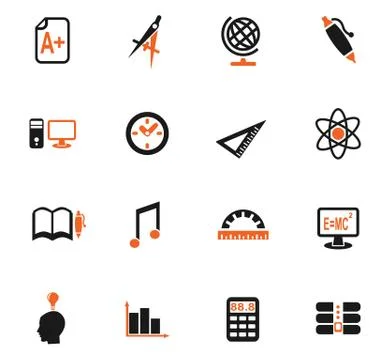 University icon set Stock Illustration
