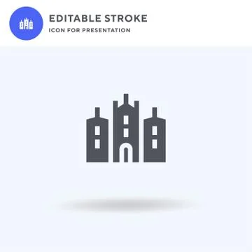University icon vector, filled flat sign, solid pictogram isolated on white Illustrazione stock