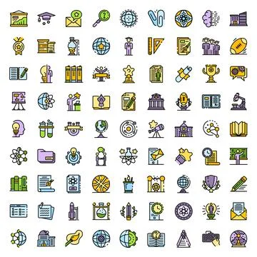 University icons vector flat Ilustración de archivo