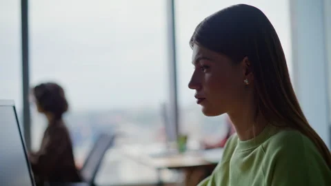 University learners practicing programming skills sitting computers at classroom Stock Footage 319758115
