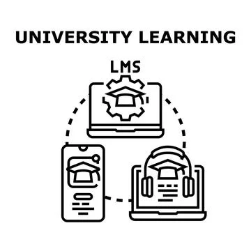 University learning system platform for online education Stock Illustration