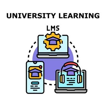 University learning system platform for online education Illustrazione stock