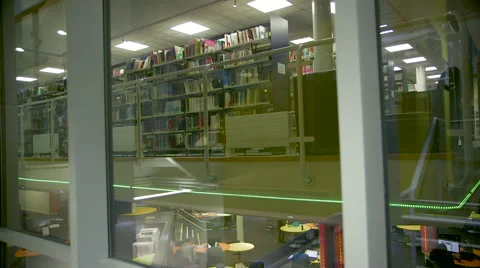 University Library through a Window Stock Footage 61638622