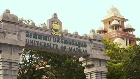 University of Madras on arch Stock Footage 138373663