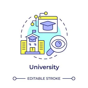 University multi color concept icon Stock Illustration