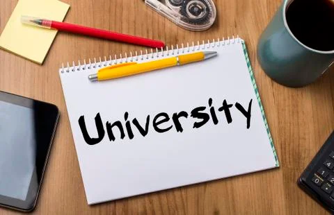 University - Note Pad With Text Foto stock
