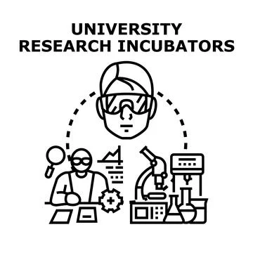 University research incubators developing innovative scientific projects Stock Illustration