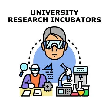 University research incubators developing innovative scientific projects イラスト素材