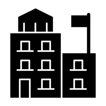 University solid icon. College vector illustration isolated on white. Education Stock Illustration