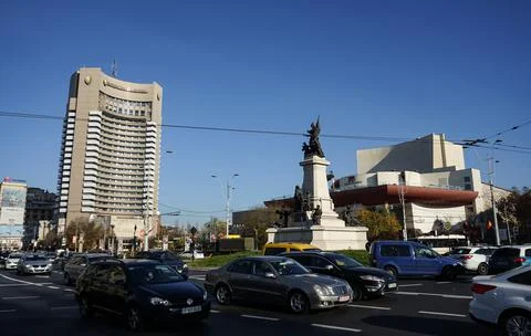 University Square in Bucharest Stockfoto's