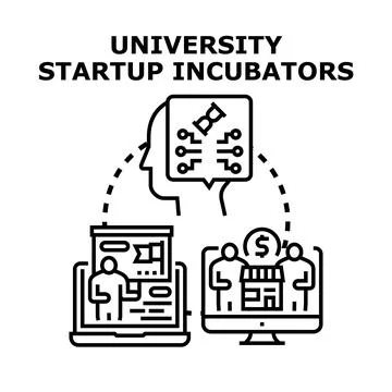 University startup incubators concept developing new business Illustrazione stock