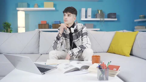 University student adaptation problem, lack of concentration. Stock Footage 236225129