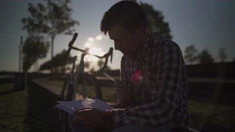 University student making notes for home... | Stock Video | Pond5
