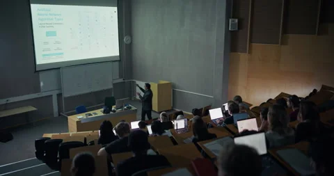 University Students use Laptop IT Class Stock Footage 326424998