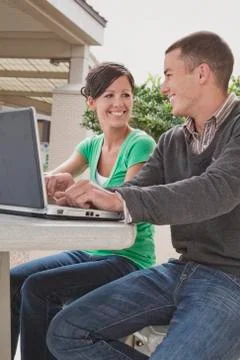 University Students Using Laptop Computer Stock Photos