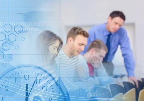 University teacher with class Stock Photos