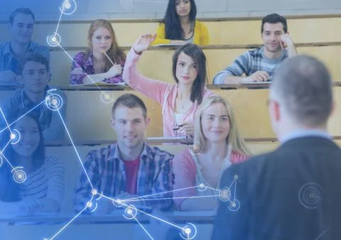 University teacher with class Stock Photos